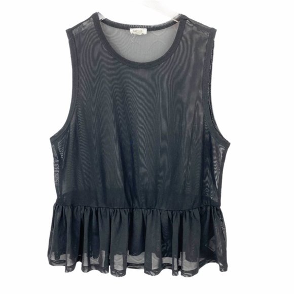 GARAGE Mesh Sheer Peplum Top Medium - Picture 1 of 1